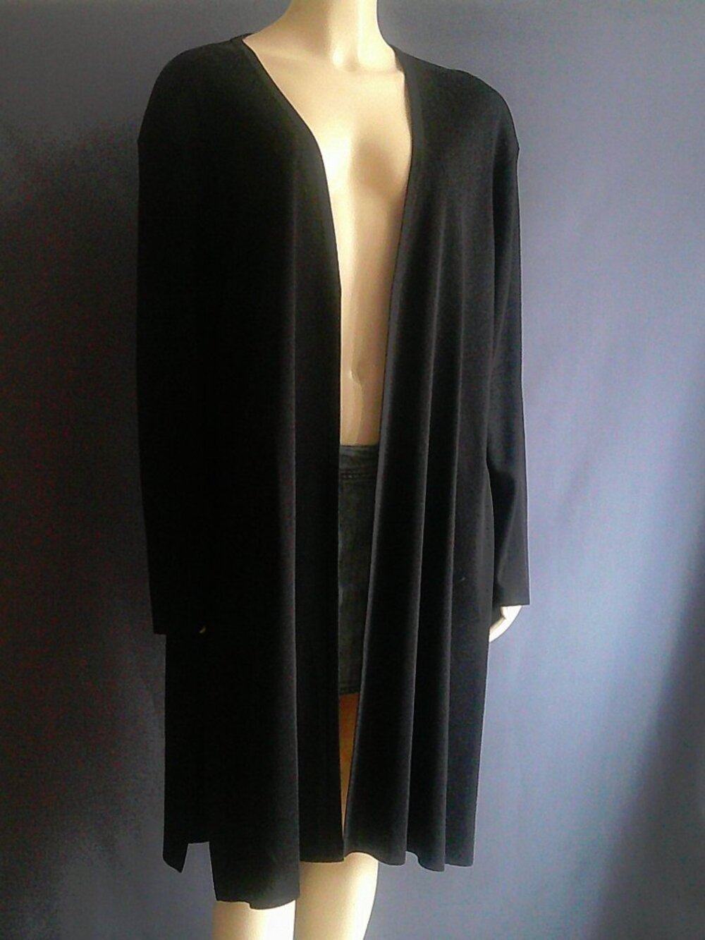 Exclusively Misook Woman Black Minimalist Open Long Jacket 2X